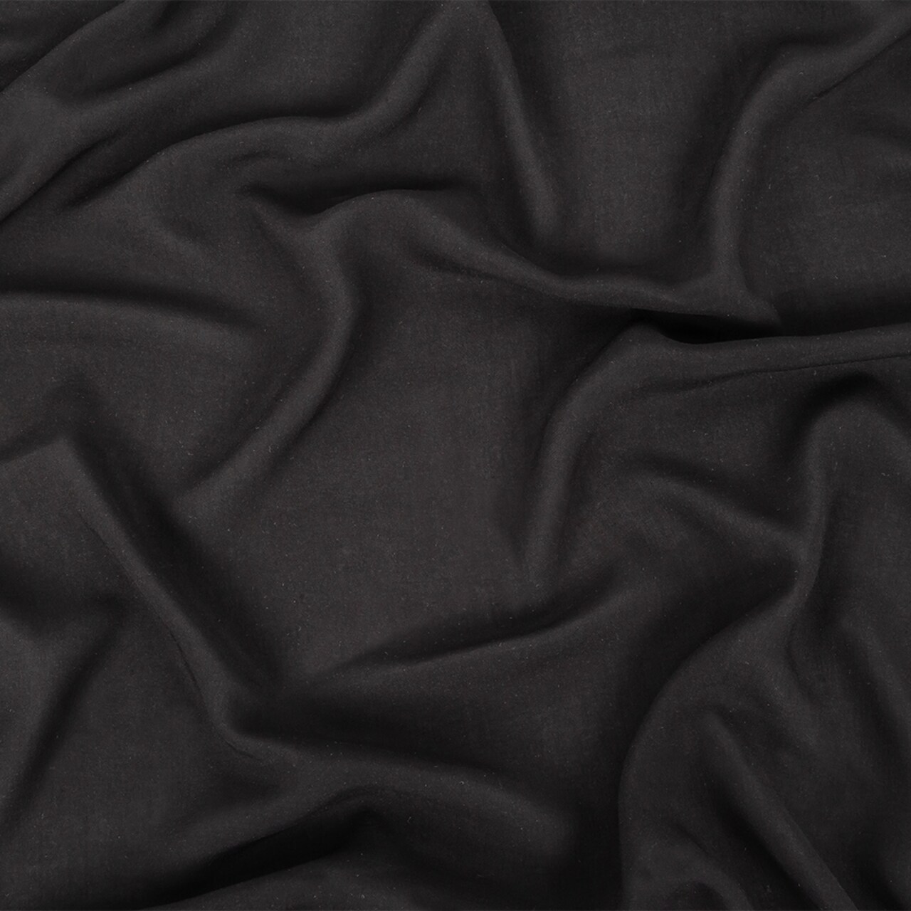 1 Yard Boise Black Rayon Challis Sustainable Lightweight Fabric Soft Flowing 55 Inch